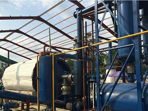 Waste tyre and plastic pyrolysis plant